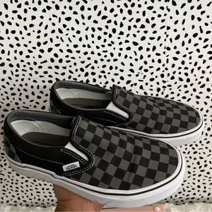 vans checkerboard slip ons :)